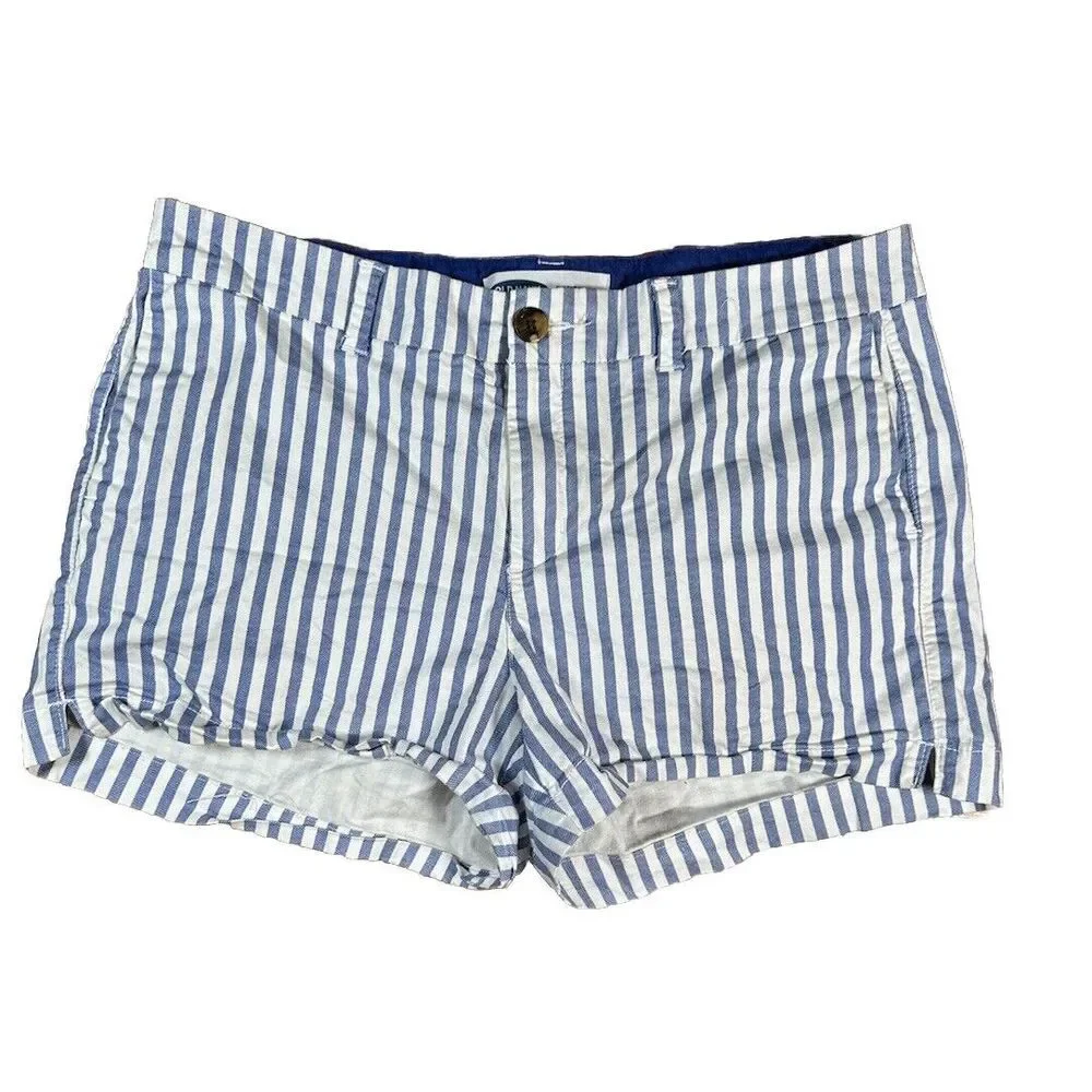 Old‎ Navy Women's Everyday Shorts Size 12 Blue & White Stripe